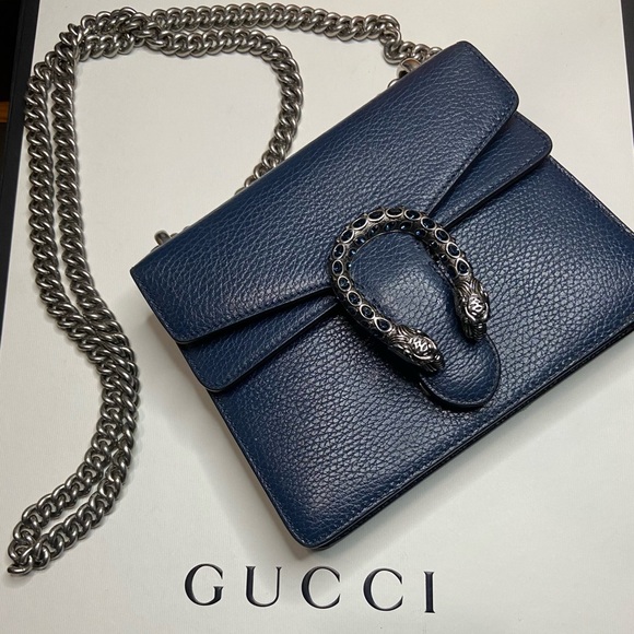 Gucci Navy Dionysus Leather Mini Chain Bag - Picture 3 of 5